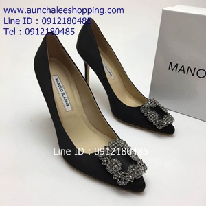 Monolo Blahnik เกรด Hiend สีดำสวยหรู หัวเพชร สวมใส่สบาย งานเหมือนแท้