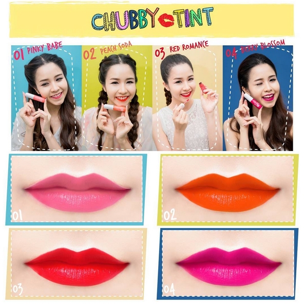 **พร้อมส่ง**Mei Linda CALL ME! CHUBBY TINT ลิปทินท์สูตรใหม่ที่ช่วยแต่งแต้มสีสันสดใส ให้ริมฝีปากแลดูอวบอิ่ม เนียนนุ่มชุ่นชื่น น่าหลงไหล ด้วยส่วนผสมของน้ำมันอาร์แกน, วิตามินอี และเชียร์บัตเตอร์