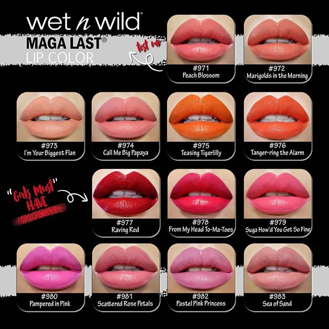 **พร้อมส่ง**Wet n Wild Mega Last Lip Color 13 สี ใหม่ล่าสุด กับคอนเซป "Girls Must Have" ลิปสติกที่สาวๆทุกคนต้องมี! ลิปสติกยอดนิยมจาก USA เนื้อละเอียด เม็ดสีจัดจ้าน มีมอยเจอร์ไรเซอร์และวิตามินอีบำรุงริมฝีปาก ช่วยให้ริมฝีปากชุ่มชื่น เนื้อลิปมีความ