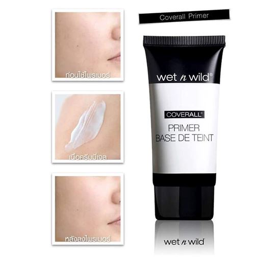 **พร้อมส่ง**Wet n Wild Coverall Primer Base De Teint 25ml ไพร์มเมอร์เนื้อครีมมี่เจล บางเบา ซึมซาบลงสู่ผิวได้ดี ที่มีส่วนผสมของ Water base + Silicone base พร้อมช่วยกระจายแสง และอำพรางรูขุมขน ไม่เป็นคราบ ไม่ทำให้อุดตัน และไม่เหนียวเหนอะหนะ แถมช่วยให้เครื่อง