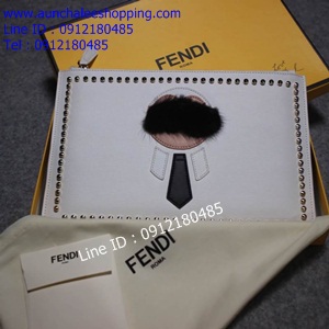 Clutch Fendi 12 นิ้ว งานหนังแท้ เกรด Hiend แบบใหม่ งานสวยมาก