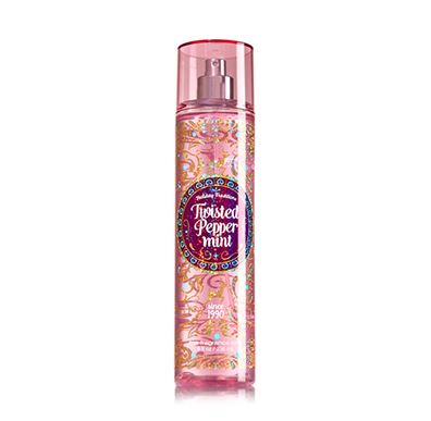 Bath & Body Works Twisted Peppermint Fine Fragrance Mist 236 ml. สเปร์ยน้ำหอมที่ให้กลิ่นติดกายตลอดวัน กลิ่นผลแพร์ผสมกับเมล่อน และแต่งปลายกลิ่นให้หอมนุ่มขึ้นด้วยกลิ่นมัคส์คะ