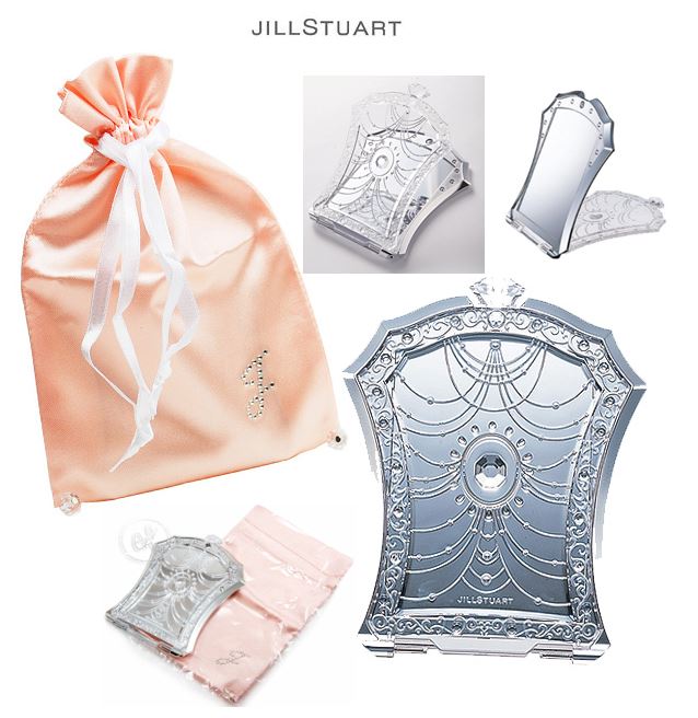 **พร้อมส่ง**Jill Stuart Compact Mirror ส่องความสวยแบบมีระดับ ด้วยกระจกทรงสี่เหลี่ยมเจ้าหญิงรุ่นพกพา พับตั้งโต๊ะได้ ดีไซน์สวยหวานหรูหรา พร้อมถุงใส่สีชมพูหวานประดับคริสตัล ขนาดกะทัดรัดพกพาสะดวกทุกที่ทุกเวลา