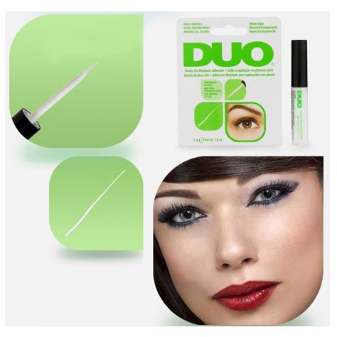 **พร้อมส่ง**Duo Brush On Striplash Adhesive Clear White 5g. กล่องเขียว กาวติดขนตาปลายพูกัน แบรนด์ดังจาก USA เนื้อครีมสีขาว แห้งเร็ว ไม่ทิ้งคราบ เมื่อแห้งแล้วจะเนียนไปกับแนวขนตาอย่างเป็นธรรมชาติ สามารถกันน้ำ กันเหงื่อได้ดี ให้ขนตาปลอมติดแน่นทน ตลอดทั้งวัน 