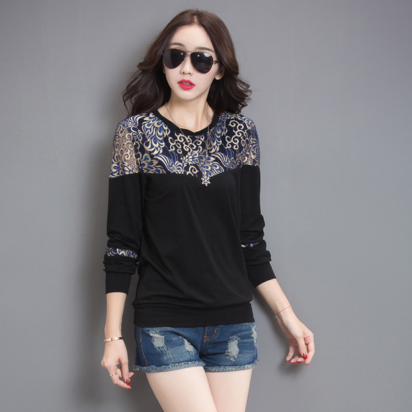เสื้อแฟชั่น แขนยาว (พร้อมส่ง สีดำ XL )