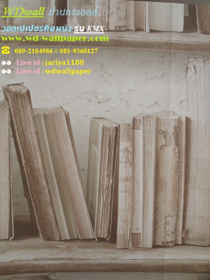 wd2 wallpaper ติดผนัง ลายชั้นหนังสือ