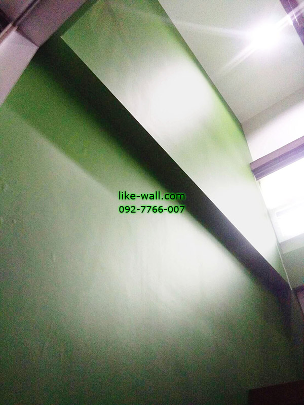 ผลงานจากร้าน ติดวอลเปเปอร์ ลายพื้น สีเขียว ย่านพุทธมณฑล สาย7