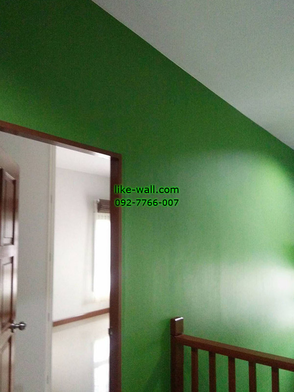 ตัวอย่างจากร้าน ติดวอลเปเปอร์ ลายพื้น สีเขียว ย่านพุทธมณฑล สาย7