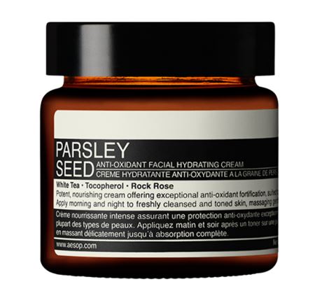 Aesop Parsley Seed Anti-Oxidant Facial Hydrating Cream 60 ml. ครีมถนอมความชุ่มชื้นมีสูตรแอนตี้ อ๊อกซิแดนท์ ช่วยสร้างป้อมปราการให้แก่ผิว สูตรต้านอนุมูลอิสระสูตรเข้มข้น อุดมไปด้วยส่วนผสมที่ช่วยเสริมสร้างปราการและมอบความนุ่มละมุนสำหรับผิว 