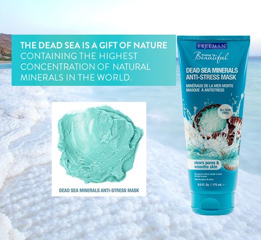 Freeman Dead Sea Minerals Anti-Stress Mask 175ml. มาส์กบำรุงผิวหน้ามีส่วนผสมของน้ำแร่ทะเลเดทซี ส่วนผสมจากใต้ท้องทะเล มีแร่ธาตุจากธรรมชาติ ช่วยกระชับรูขุมขน ทำให้ผิวพรรณเปล่งปลั่ง สุขภาพดี ผิวเนียนละเอียดขึ้น ให้ผิวแข็งแรง ชุ่มชื่น และช่วยทำควา