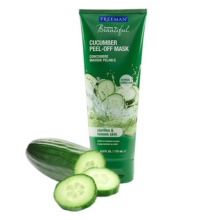 Freeman Feeling Beautiful Cucumber Facial Peel-Off Mask 175ml. มาส์กหน้าแบบลอกออกได้ เน้นผลัดเซลล์ผิว ลดการหมักหมม ของชั้นผิว ที่เป็นสาเหตุของผิวหยาบกร้าน และหมองคล้ำ  ด้วยส่วนผสม จากสารสกัดว่านหางจระเข้ + แตงกวา เพิ่มความชุ่มชื้น ผิวจะรู้สึกน