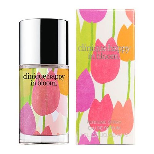 Clinique Happy In Bloom Perfume Spray ไวส์จริง 30ml. น้ำหอมแนวกลิ่นดอกไม้ เปิดตัวด้วยกลิ่นสดชื่นของ yellow plum ค็อกเทลผลไม้แช่แข็ง และ watery green notes ตามด้วยกลิ่น muguet , white freesia และ mimosa ซึ่งเป็นเอกลักษณ์ของน้ำหอม Clinique Happy