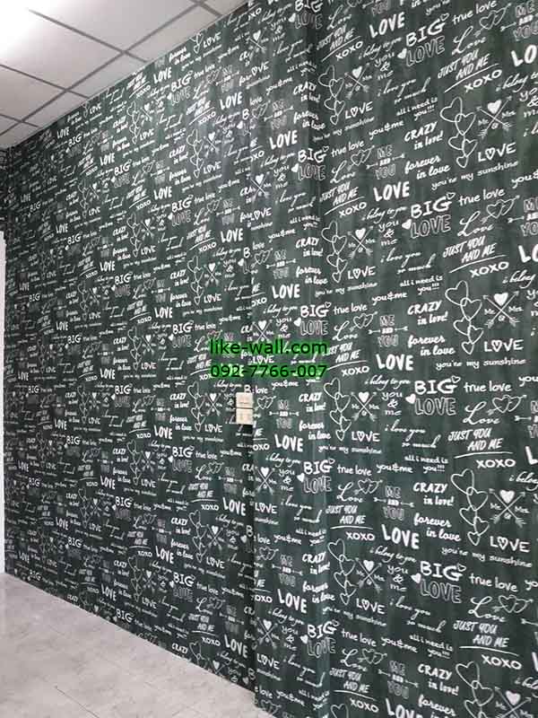 ตัวอย่างผลงาน ติดวอลเปเปอร์ สีเขียว เพชรเกษม79