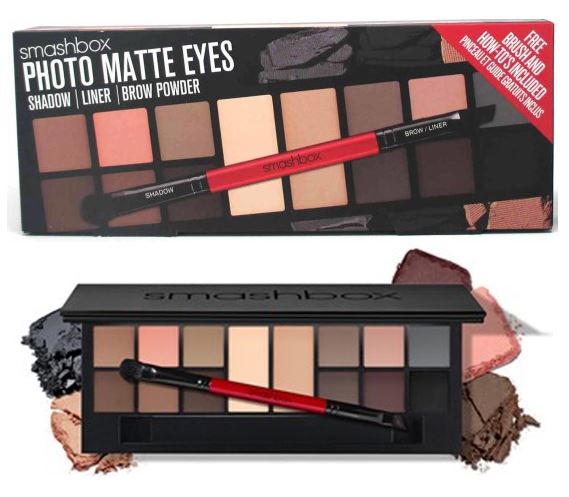 **พร้อมส่ง**Smashbox Photo Matte Eyes Palette พาเลทอายเชโดว์เนื้อแมทที่ใช้เป็นอายเชโดว์ อายไลน์เนอร์ และเขียนคิ้ว พร้อมแปรง2 หัว สำหรับทาอายเชโดว์ และเขียนอายไลน์เนอร์กับคิ้วในด้ามเดียว เป็นพาเลทที่ครบมากๆ สำหรับการแต่งดวงตาให้คมสวยโดดเด่น เนื้อสีแน่น ให้