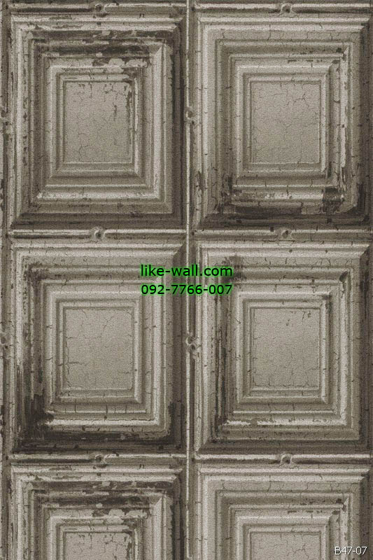 วอลเปเปอร์ ลายบานเฟี้ยมไม้ สีน้ำตาลเขียว