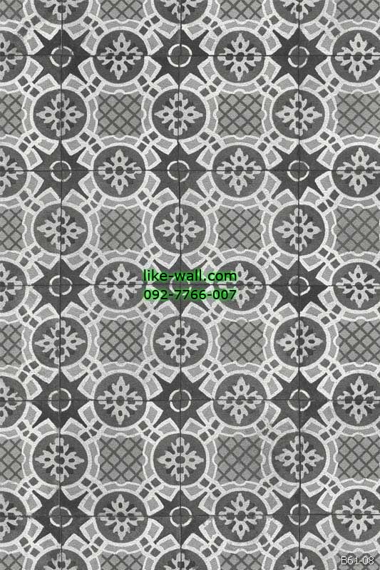 วอลเปเปอร์ ลายกระเบื้อง สีเทา