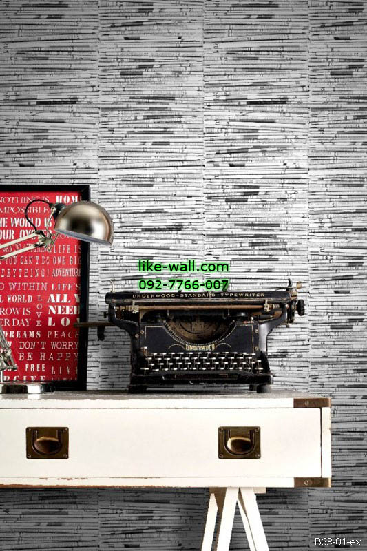 ตัวอย่างห้องตกแต่งด้วยวอลเปเปอร์ ลายหนังสือพิมพ์