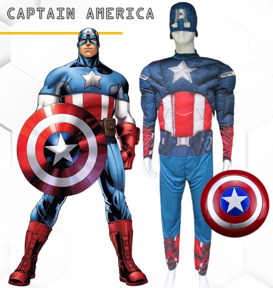 ++พร้อมส่ง++ชุดกัปตันอเมริกา captain america ชุด ชุด+หน้ากาก+โลห์ ชุดกัปตันอเมริกาอเวนเจอร์ เหมาะกับความสูง 168-185 cm.