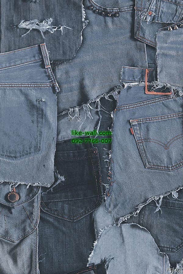 วอลเปเปอร์ ลายผ้ายีนส์ สีน้ำเงิน