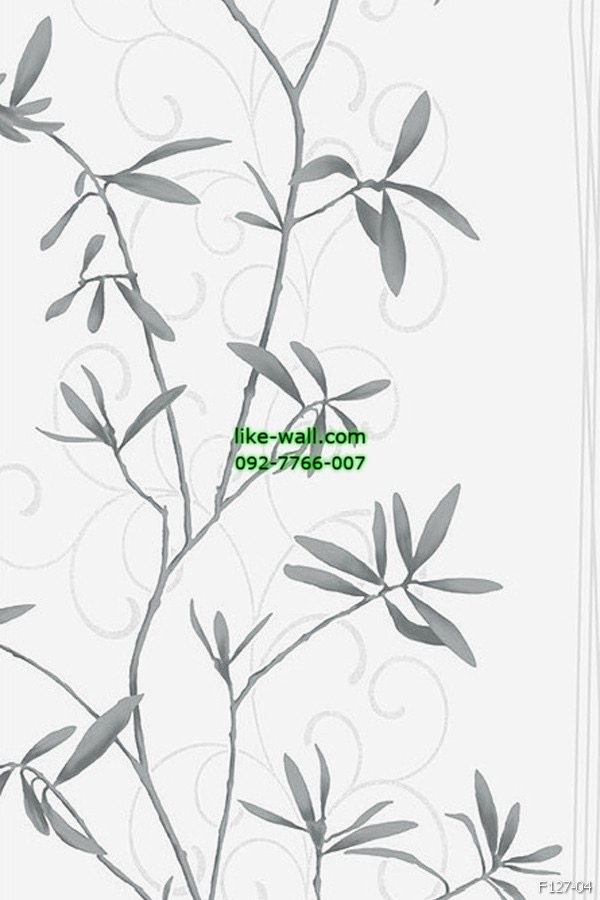 วอลเปเปอร์ ลายใบไม้ สไตล์โมเดิร์น สีเทา