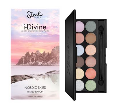 **พร้อมส่ง**Sleek i-Divine Eyeshadow Palette Nordic Skies Limited Edition พาเลทอายเชโดว์ใหม่ โทนสีหวานพาเทล รุ่นลิมิเต็ด 12 สี มีทั้งเนื้อแมทธรรมชาติและชิมเมอร์สีพาเทลสวยๆ หลายหลายโทนสี แต่งได้ง่ายเข้ากันกับทุกสไตล์การแต่งหน้า สีโทนเย็น เงินอมฟ้า ส้ม เขีย