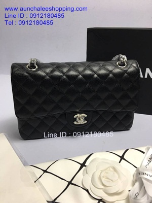 Chanal classic flap caviar original leather size 25 cm งานสวยเหมือนแท้มากที่สุด 