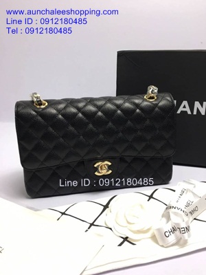 Chanal classic flap caviar original leather size 25 cm งานสวยเหมือนแท้มากที่สุด 