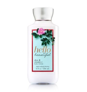Bath & Body Works Hello Beautiful Shea & Vitamin E Body Lotion 236 ml. โลชั่นบำรุงผิวสุดพิเศษ กลิ่นหอมโทนฟรอรัล ดอกไม้หอม กลิ่นหอมนุ่มๆน่ารัก ผสมกันหลายกลิ่นทั้งดอกการ์ดิเนีย มะลิ และแมกโนเลีย หอมหรูมีระดับ เหมือนยืนอยู่ในร้านดอกไม้เลย