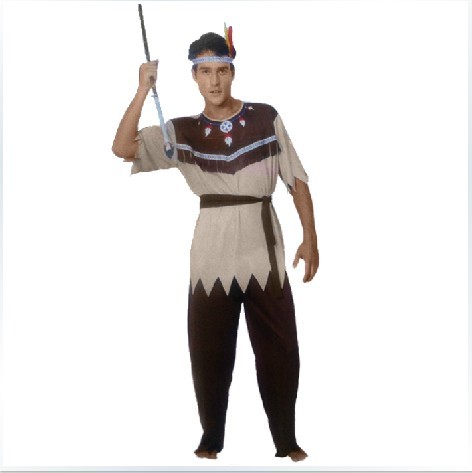 ++พร้อมส่ง++ชุดอินเดียนแดง ชุดอินเดียแดง ชุดคนป่า ชุดเผ่าอินเดียแดงผู้ชาย ชุดคนป่า ชุดชนเผ่า  ชุดเมาคลีล่าสัตว์