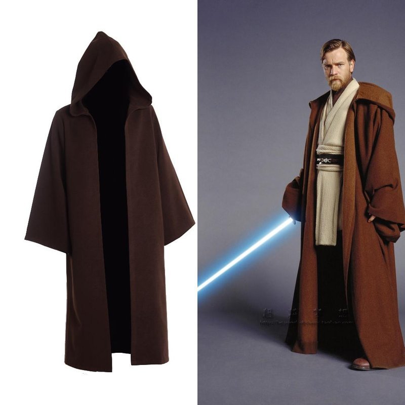++พร้อมส่ง+ชุดคลุมสตาร์วอร์ส Star Wars ชุดคลุมอัศวินเจได ชุดคลุมเจได ผ้าคลุมเจได โอบีวัน Skywalker Star Wars Cosplay  (เฉพาะผ้าคลุมตัวนอก)