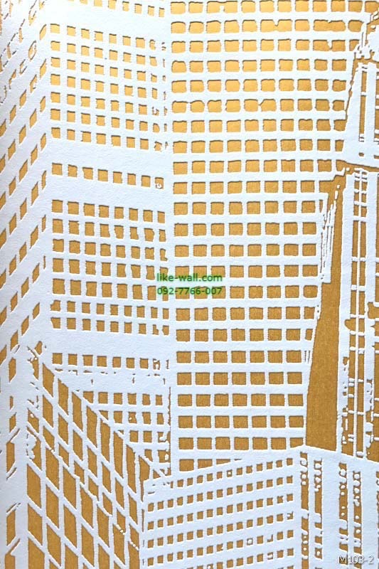 วอลเปเปอร์ ลายตึก สีเหลือง