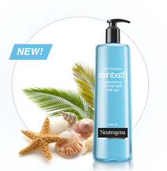 Neutrogena Rainbath Replenishing Shower and Bath Gel Ocean Mist 16 fl.oz (463ml.) สีฟ้า เจลอาบน้ำนูโทรจีน่า เรนบาร์ธ เจลอาบน้ำกลิ่นหอมสดชื่นกลิ่นไอทะเล ทำความสะอาดผิวโดยไม่มีสิ่งตกค้าง ให้ผิวเนียนนุ่มชุ่มชื่น ไม่แห้งกร้าน สามารถทำความสะอาดได้อ