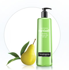 Neutrogena Rainbath Renewing Shower and Bath Gel Pear & Green Tea 16 fl.oz (463ml.) สีเขียว นูโทรจีน่า เรนบาร์ธ  เจลอาบน้ำกลิ่นใหม่ กลิ่นลูกแพร์+ชาเขียว ให้กลิ่นหอมสดชื่นของผลไม้  และพืชสมุนไพรนานาชนิด ทำความสะอาดผิวได้อย่างล้ำลึก โดยปราศจ