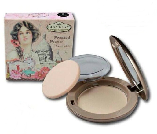 แป้งผสมรองพื้น Gina Glam Pressed Powder   ที่สุดของความเนียน ปกปิดทุกรอยได้อย่างดีเยี่ยม  พร้อมช่วยซับความมันบนใบหน้า เนรมิตให้หน้าคุณใสได้ตลอทั้งวัน