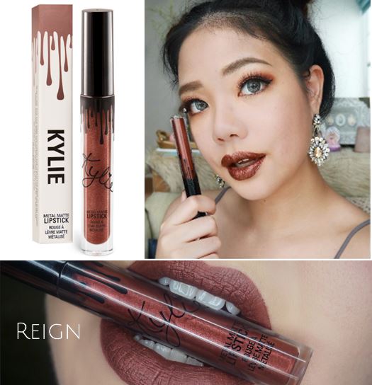 *พร้อมส่ง*Kylie Metal Matte Lipstick - Reign ขนาด 3.00 ml. ลิปแมทท์เมทัลตัวใหม่ล่าสุดจากไคลี่ สีสวย เม็ดสีแน่น สีจะเป็นเหลือบทองๆ ดูหรูหรา ดู Luxury สุดๆ ลิปตัวนี้พิเศษตรงที่เนื้อลิปแมทแต่ไม่แห้งนะคะ เนื้อสีเข้มข้น มีความวาวาเหลือบสวยกำลังดี ดูดี หรูหรา แ