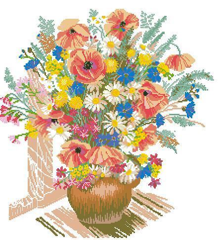 Colorful flower vase (ไม่พิมพ์/พิมพ์ลาย)