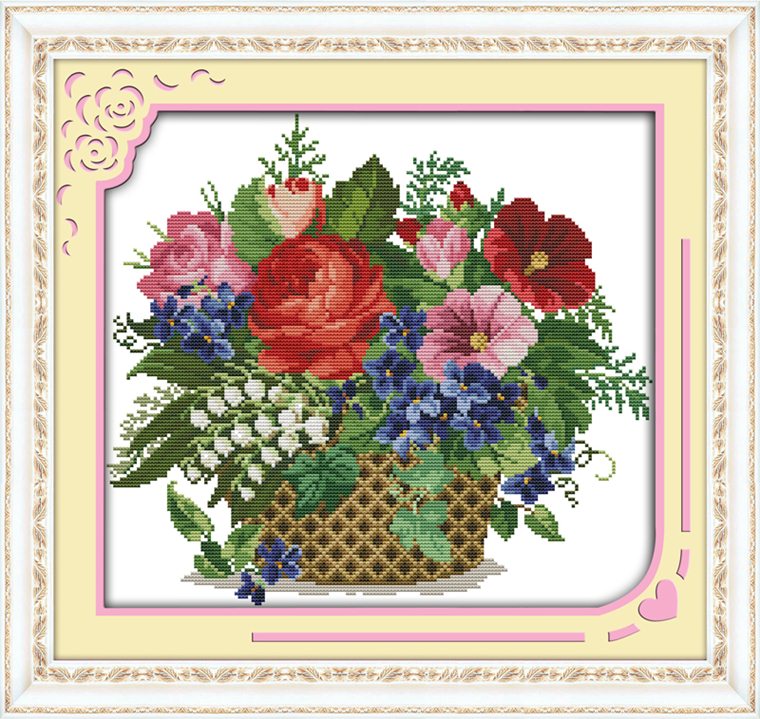 Flower in basket (ไม่พิมพ์/พิมพ์ลาย)