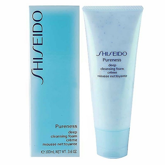 Shiseido Pureness Deep Cleansing Foam 100ml. สำหรับผิวมัน และผิวเป็นสิวง่าย โฟมล้างหน้าสูตรพิเศษจาก Shiseido ด้วยเนื้อโฟมละเอียด นุ่มละมุน ละไม พร้อมการทำงานของเม็ดกลมสีฟ้าเล็กๆ ช่วยทำความสะอาดผิวได้เต็มประสิทธิภาพ อุดมด้วยฟองครีมนุ่ม ช่วยขจัด