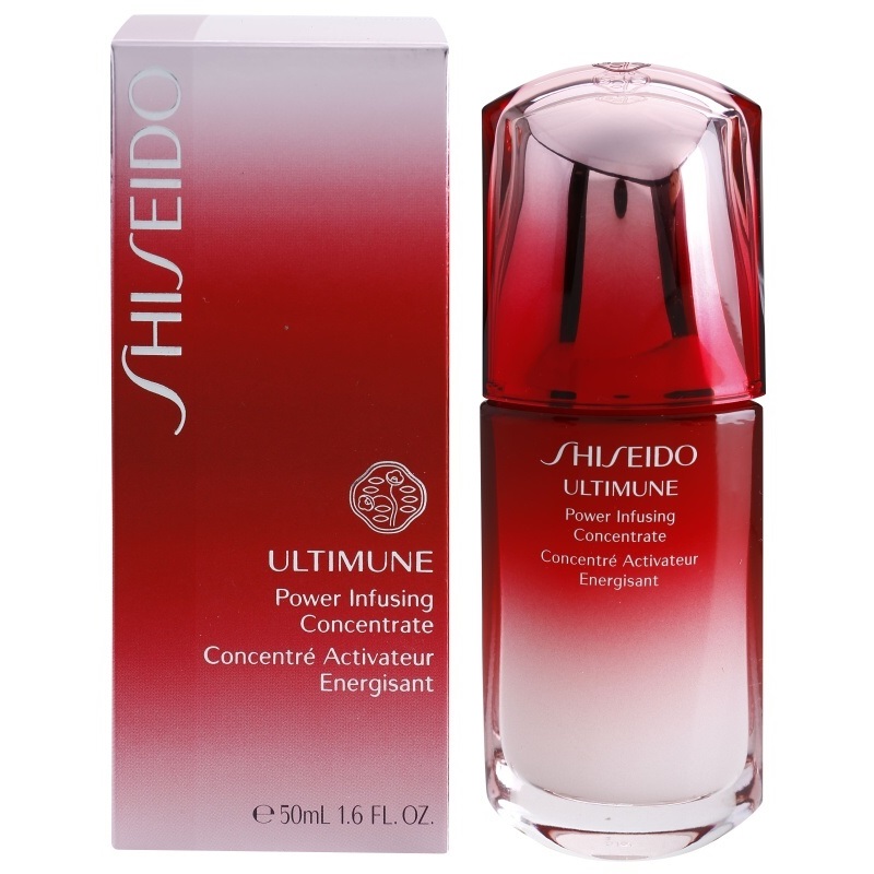 Shiseido Ultimune Power Infusing Concentrate 50ml. เซรั่มที่เสริมความแข็งแรงให้ผิวและฟื้นฟูตัวเองได้ตามธรรมชาติ พร้อมรับมือกับมลภาวะภายนอกอย่างแสงแดด ความเครียด กาลเวลา ที่ทำร้ายผิว ให้ผิวมีสุขภาพดี เปล่งปลั่ง