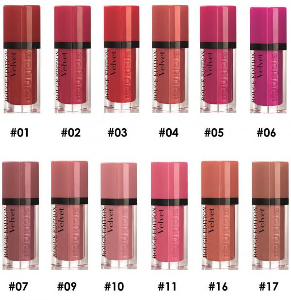 **พร้อมส่ง**Bourjois Rouge Edition Velvet ลิควิดลิปสติกเนื้อแมท เนื้อลิปเข้มข้น แอบคล้ายตัวฮิตของยี่ห้อ Lime Crime น้ำหนักเบา ไม่หนักปาก ให้สีเด่นชัด กลบสีได้เป็นอย่างดี ติดทนไม่ว่าจะผ่านมื้ออาหารมากี่มื้อ น้ำเปล่าลบไม่ออกนะจ๊