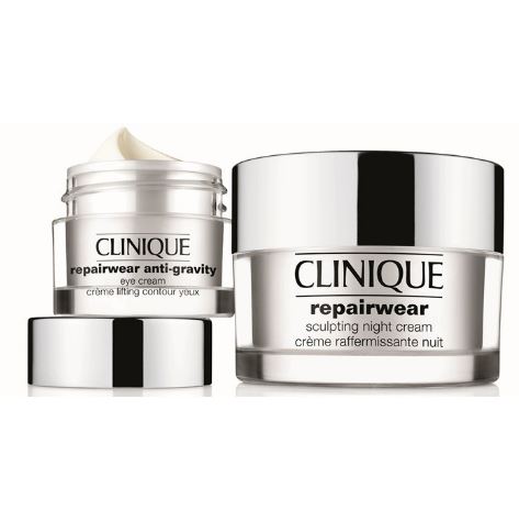 CLINIQUE Repairwear Sculpting Night Cream 50ml. ครีมเจลเพื่อผิวหน้ายกกระชับได้รูป ด้วยเทคโนโลยีที่ทันสมัยของ Clinique Collagen Web Technology เข้ากระตุ้นการฟื้นฟูผิวในขณะนอนหลับ ผสานมอยซ์เจอไรเซอร์เข้มข้น เมื่อใช้เป็นประจำอย่างต่อเนื่องจะพบว่า