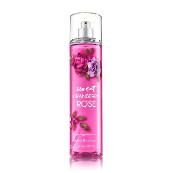 Bath & Body Works Sweet Cranberry Rose Fine Fragrance Mist 236 ml. สเปร์ยน้ำหอมที่ให้กลิ่นติดกายตลอดวัน กลิ่นหอมแครนเบอร์รี่ผสมกุหลาบ ออกแนวฟรุ๊ตตี้ หอมหวานเหมือนลูกอมผลไม้เลยค่ะ