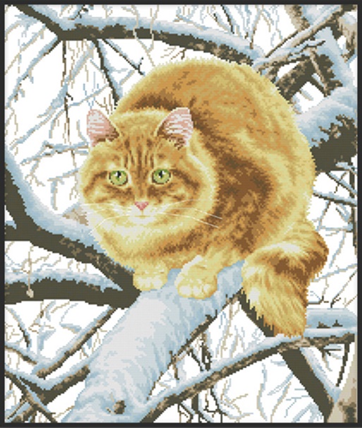 Fat cat on the tree (ไม่พิมพ์/พิมพ์ลาย)
