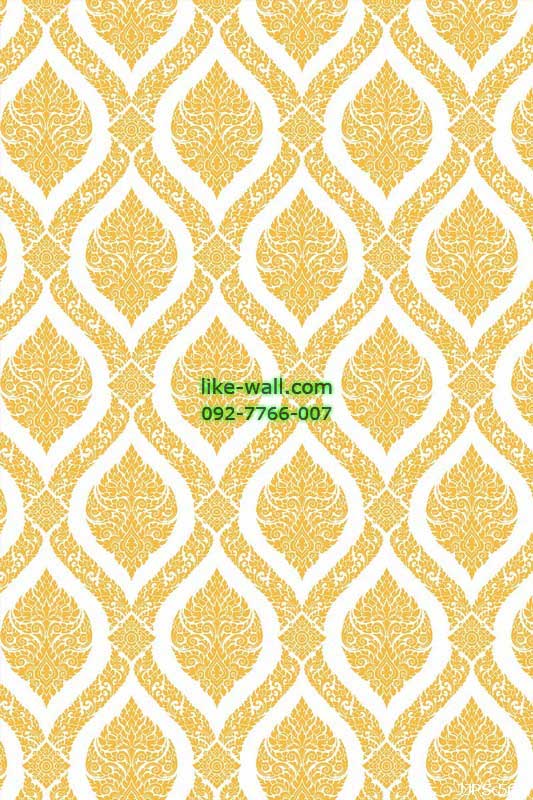 วอลเปเปอร์ลายไทยเทพพนม สีขาว