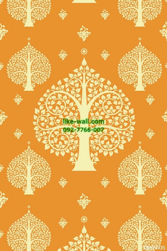 วอลเปเปอร์ลายต้นโพธิ์ สีเหลือง