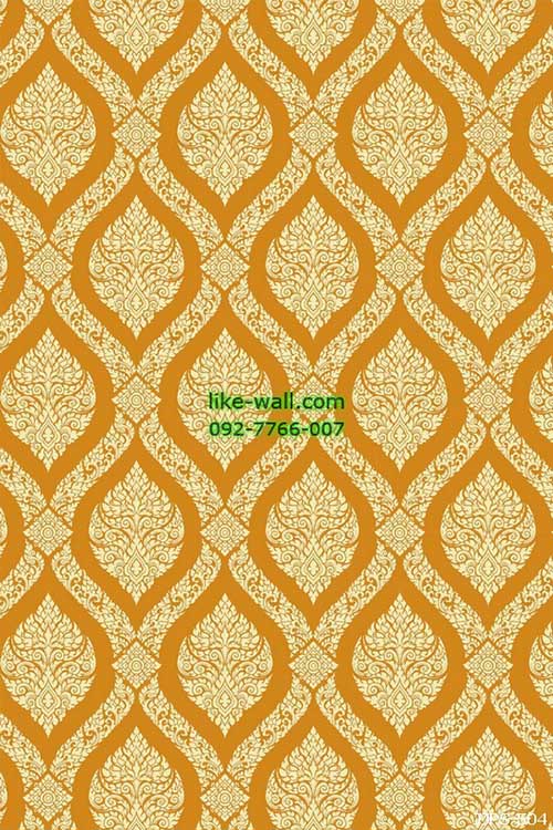 วอลเปเปอร์ลายพุ่มข้าวบิณฑ์ สีเหลือง