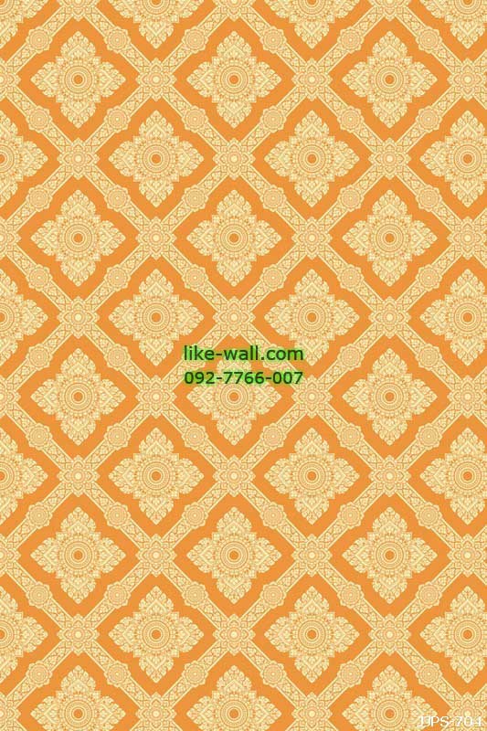 วอลเปเปอร์ลายดอกประจำยาม สีเหลือง