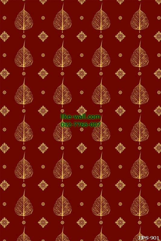 วอลเปเปอร์ลายใบโพธิ์ สีแดง