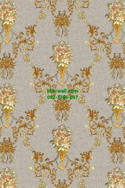วอลเปเปอร์ลายช่อดอกไม้ สีเทา