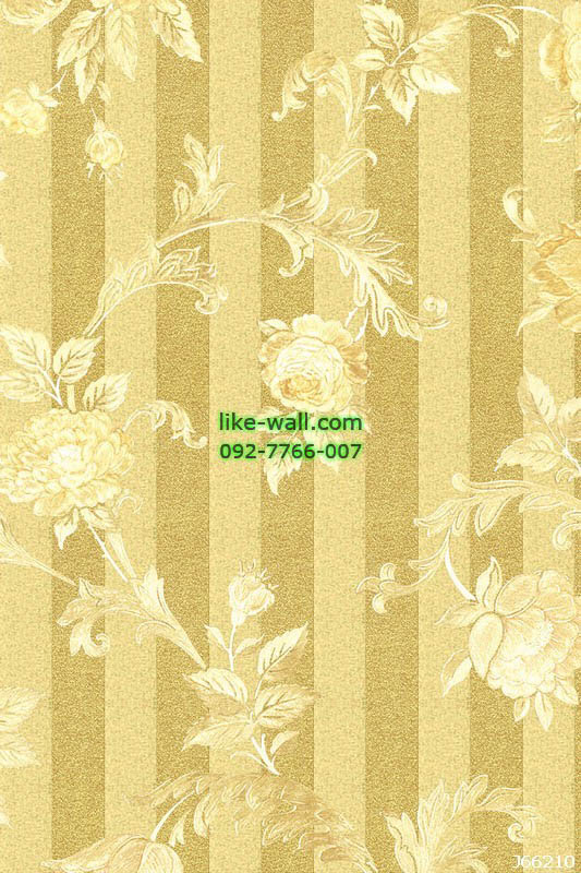 วอลเปเปอร์ลายดอกไม้ สีเหลืองทอง